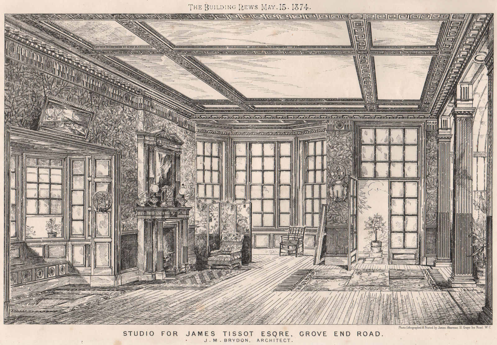 Studio for James Tissot, Grove End Road; J.M. Brydon Archt. St John's Wood 1874